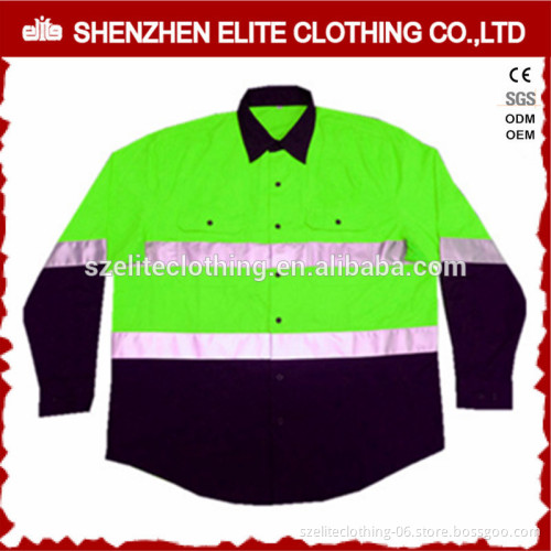 custom safety mechanic fluorescent green reflective work shirts